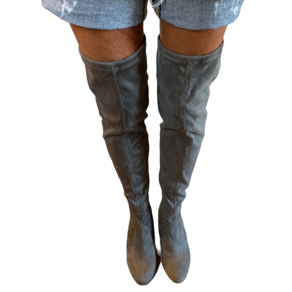Stylish Gray Heeled Boots for Women